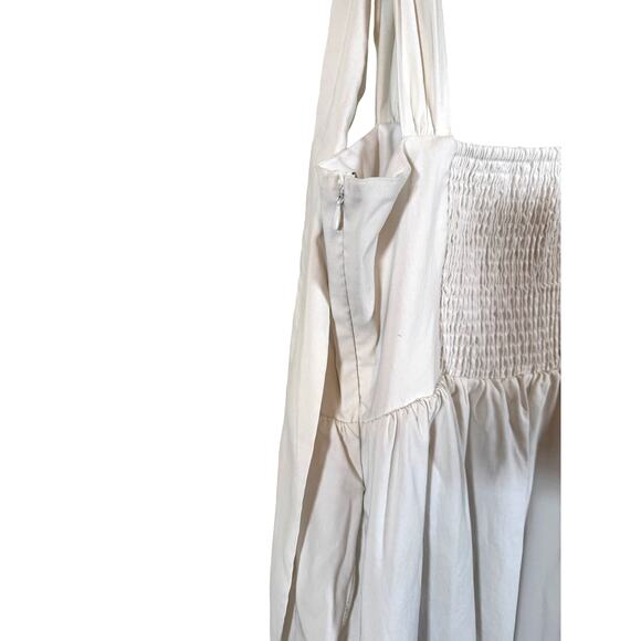 Endless Rose Ivory Bowed Straps Square Neckline Baby Doll Mini Dress - Picture 5 of 9